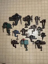 Antique Jewelers And Tool And Die Makers Bench Vise Collection Of 14 Vises