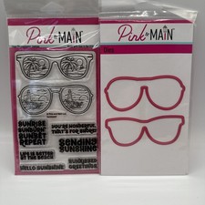 Pink Main Sunkissed Stamp Die Set PM0465 PNM346 Summer Beach Sunglasses New