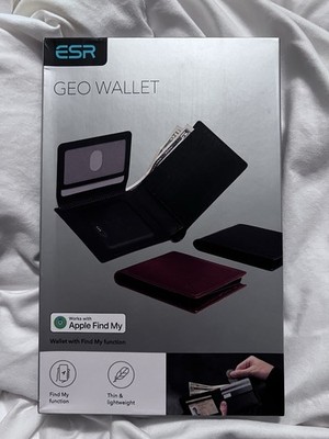 ESR Wallet Black Find My Anti-Theft Large Storage Thin Lightweight Easy Access