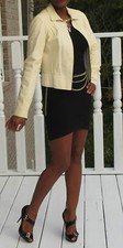 Designer Vtg Fendi Beige White Genuine Python Snakeskin Coat Jacket S 0- 4/6