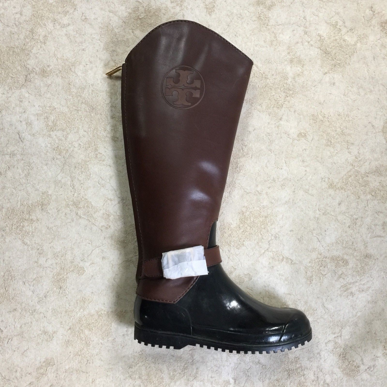 Tory Burch Logo Rain Boots Boots Brown/Black, US 5 M thumbnail 3