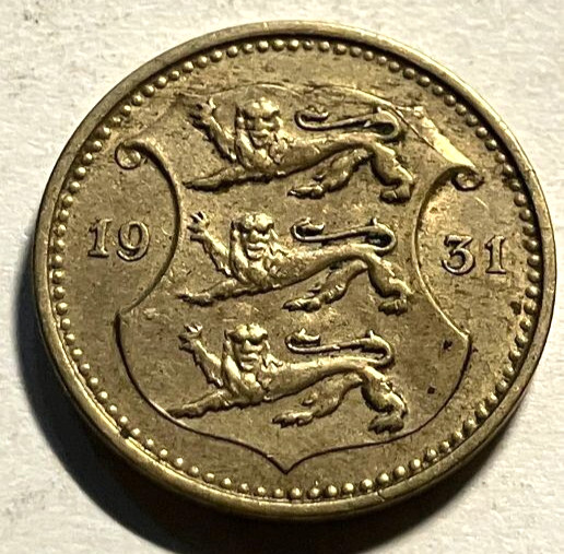 elf Estonia 1st Republic 10 Senti 1931  Lion  Leopard  es11