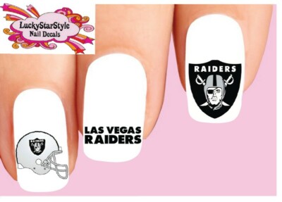 Waterslide Nail Decals Set of 20 - Las Vegas Raiders Football Assorted