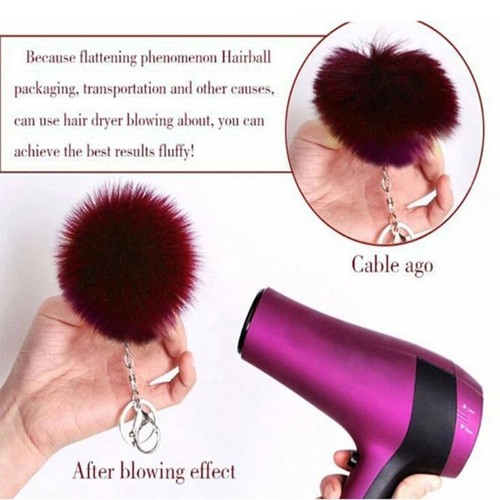Women Fashion Cute Angel Fur Ball Keychain Handbag Key Ring Gift R - Picture 10 of 21