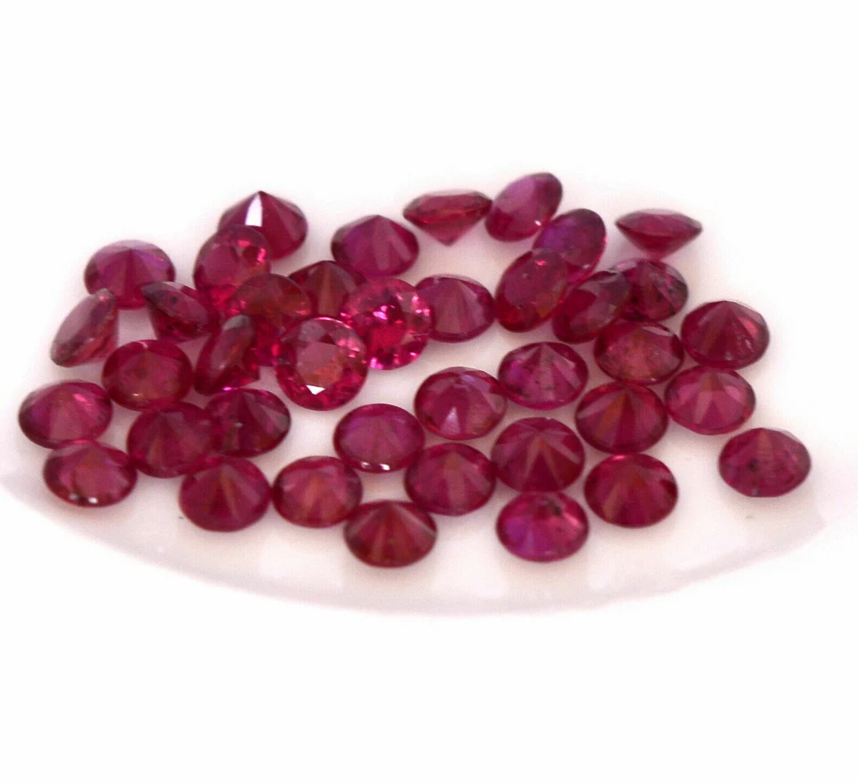 3 mm Natural Ruby Round Diamond Cut Lot 15 Pcs 1.94 Cts Calibrated Loose Gems - Image 2 of 3