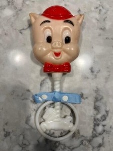Vintage Porky Pig Rattle made by Warner Brothers & Dated 1975/It Rattles