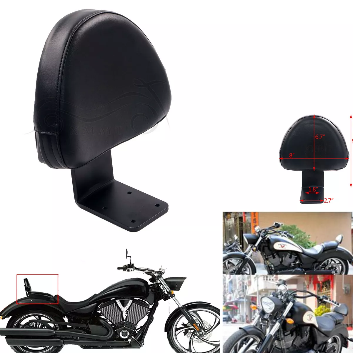 Motorcycle Black Rear Passenger Backrest Fit for Victory Vegas