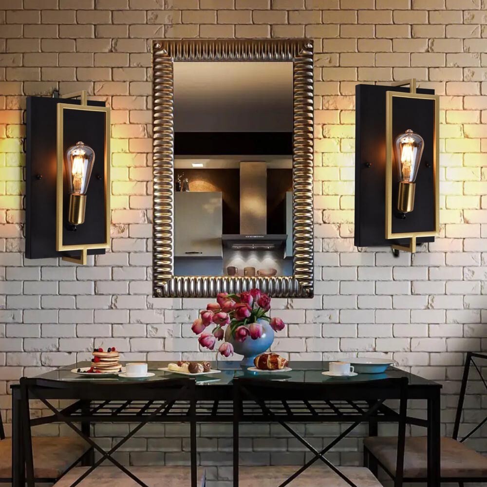 Lampada Da Parete Retrò Orientabile - Applique Industriale Vintage Con Attacco E27, Nero/Bianco - Foto 4