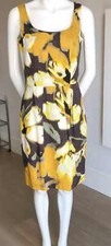 Designer Eliza J NY Brown, Mustard & Yellow Cotton Sleeveless Dress US 6 S-M