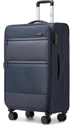 Kono Softside Expandable Carry On Luggage with 4 Spinner Wheels 24in Lightweight