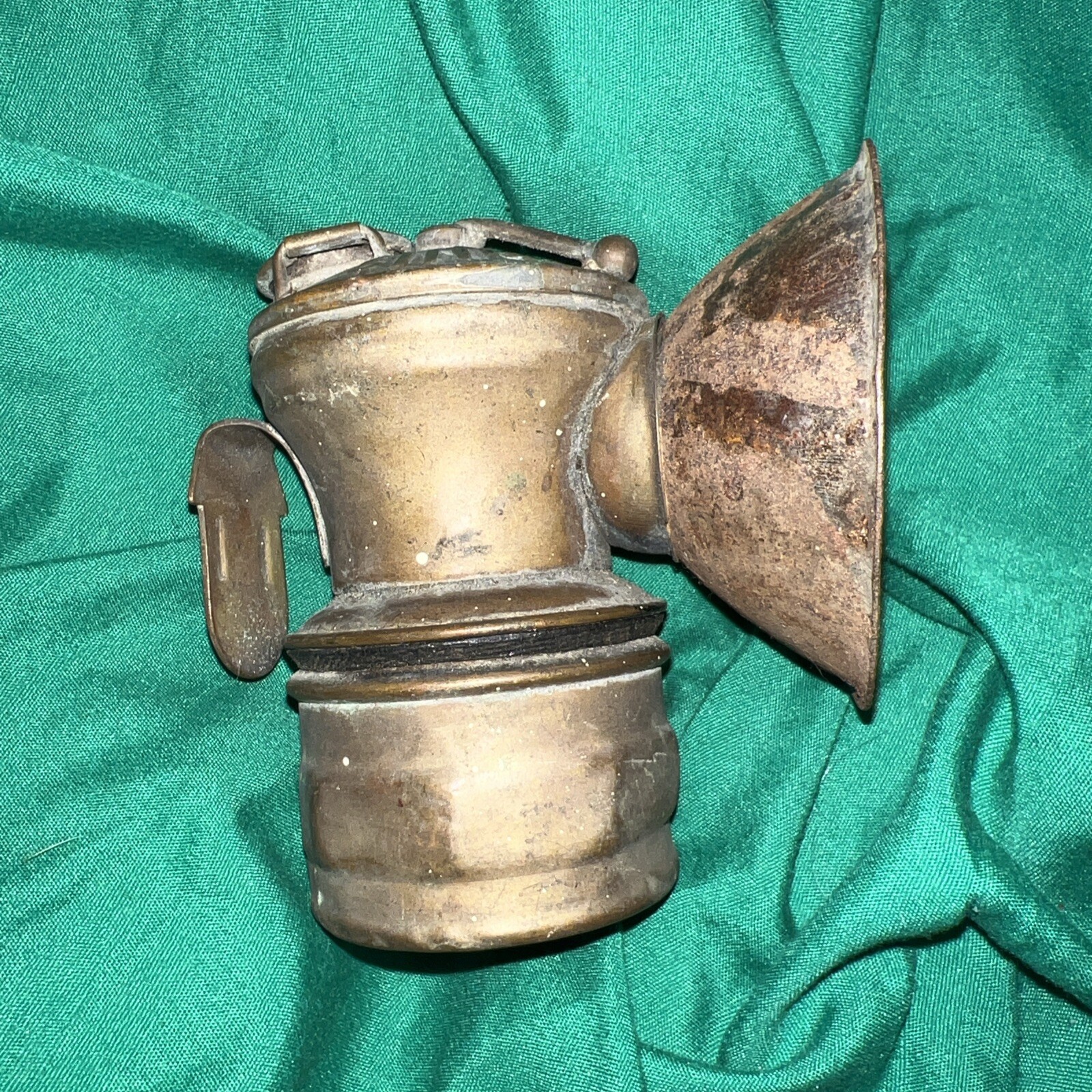 Vintage US AutoLite Universal Lamp Co. Coal Miner Brass Headlamp Light