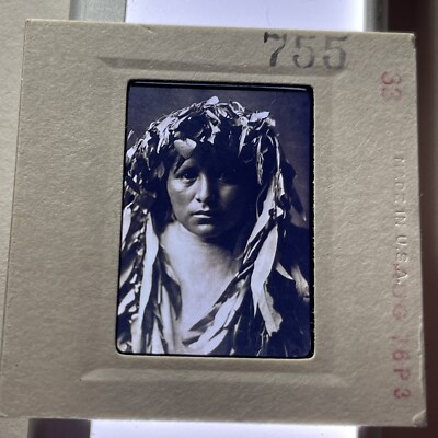 755 Edward Curtis ''Apache Maiden'' Native American photography 35mm Art slide