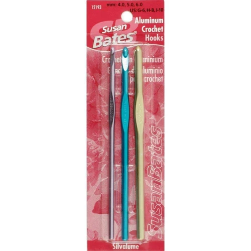 Susan Bates Silvalume Metal Crochet Hooks - Set of 3 (4.00mm - 6.00mm)