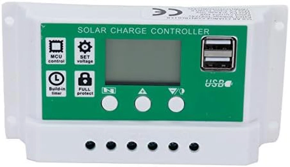 Regolatore Di Carica Della Batteria Del Pannello Solare 30A 2 Porte USB 1224v 55374488