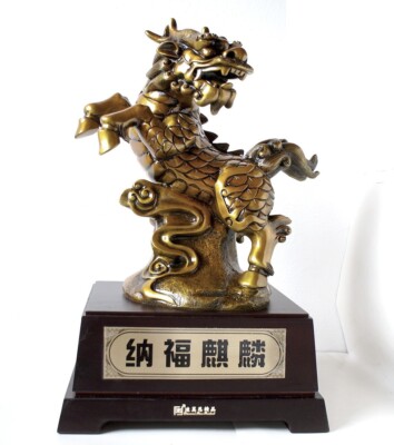 Feng Shui Statue 50x34x27cm, 12 kg, Qi-Lin-Statue, Wächterlöwen-/Foo-Dog-Statue
