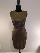 ASOS Dress Size 4 Gold Open Sides And Back Cocktail Evening