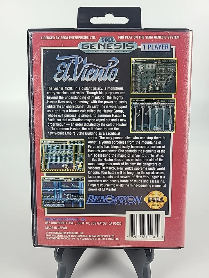 EL VIENTO Sega GENESIS 1991 Renovation Game & CASE - No Manual - Image 4 of 4