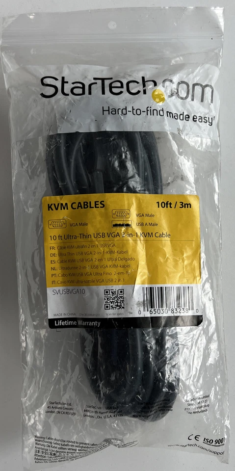 StarTech.com 10 ft Ultra-Thin USB VGA 2-in-1 KVM Cable (SVUSBVGA10) - Image 2 of 3