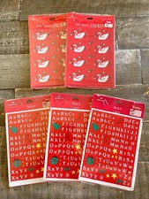 Vintage Hallmark Christmas Stickers Seals Lot Holiday Letters Swans 5 Packs