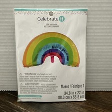 Rainbow Shaped Foil Mylar Balloon Birthday Party Pride 34.8 X 22 Inch. Brand New