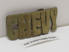 BARON SOLID BRASS CHEVY BELT BUCKLE 859 PREOWNED FREE SHIP