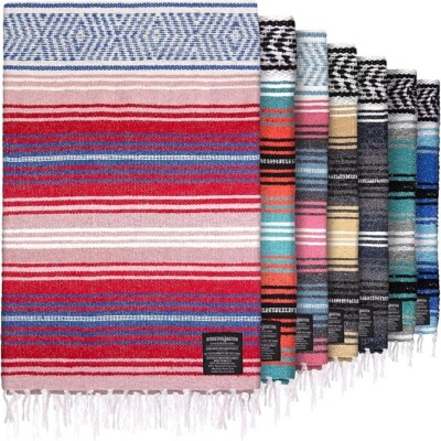NEW!! - HN Authentic Mexican Blankets - Hand Woven Blanket - 70'' x 50''