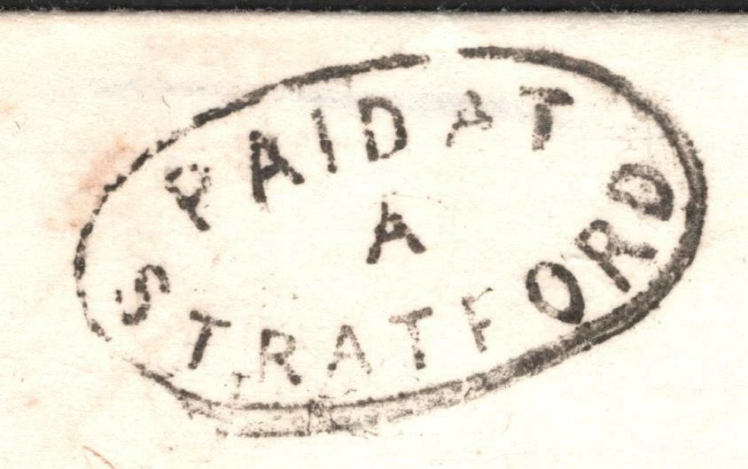 GB WARWICKS Cover 1841 Superb *PAID AT STRATFORD* Distinctive Oval Postmark A36a - Image 4 of 4