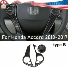 Type B Carbon Fiber Steering Wheel Cover Trim Fit Honda Accord 2013-17 US