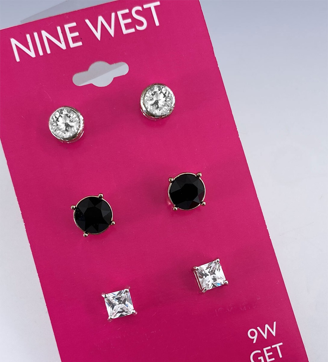 Pairs NINE WEST Cubic Zirconia Swarovski Crystal Stud Earring