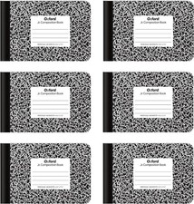 Oxford Jr. Composition Notebooks, Half Size, 4-7/8 x 7-1/2 Inches, Wide Ruled Pa