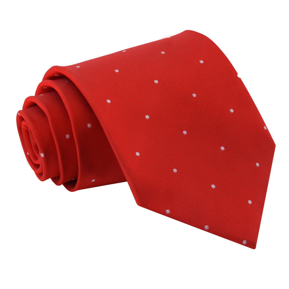 Dark Red Tie Woven Pin Dot Dotted Formal Casual Classic Necktie by DQT