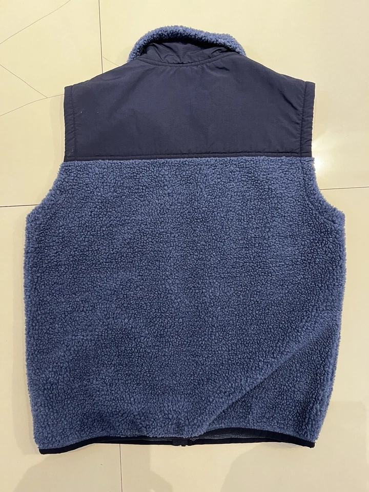 Polo Ralph Lauren Chaleco Azul Cremallera Completa Sherpa y Nailon Chaleco Chaqueta Talla MED Foto 4 de 4