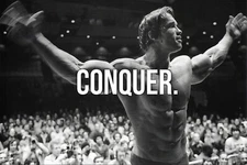 Arnold Schwarzenegger Bodybuilding Conquer Motivation Success Poster 11x17