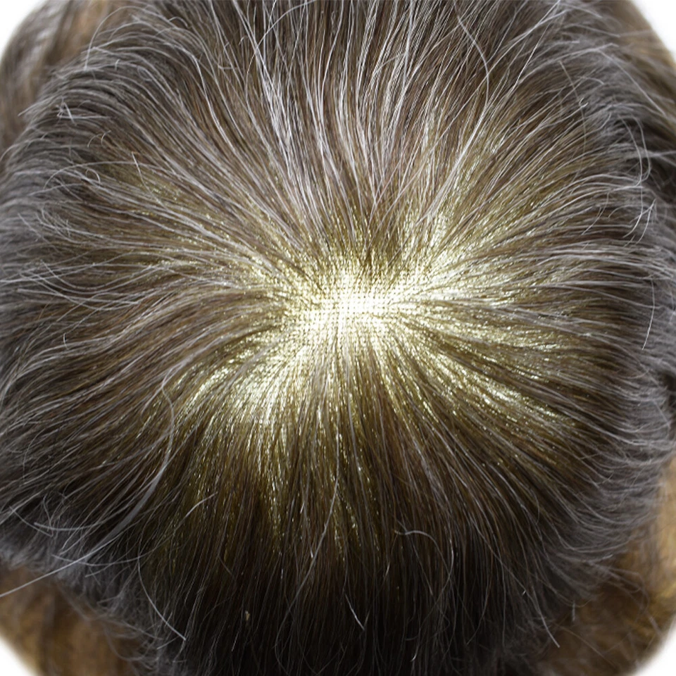 Sistema de piezas de cabello Toupee para hombre unidad de reemplazo de cabello de encaje francés para hombre Foto 4 de 4