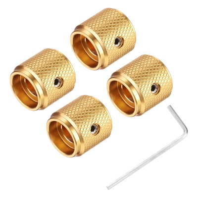 4 Stück Gitarrenknöpfe Metall, Lautstärkeregler Kuppelknöpfe 1/4'' x 1/2'', Gold