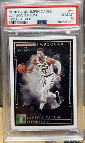 2018 Panini Impeccable Jayson Tatum 16/25 Psa 10 Holo Silver 93 2nd Year Gem 