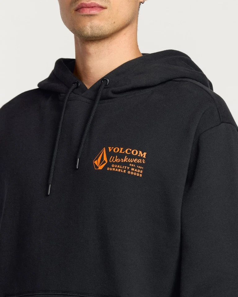 Volcom Workwear Logo Kapuzen Pullover (schwarz) - Bild 3 von 4