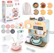 Macchina Da Caffè in Legno per Bambini,Cucina Giocattolo,Macchina Caffè Giocatto