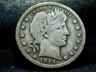 1914 BARBER QUARTER  F / VF