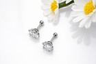 1.0ct tw moissanite Screw Ball Back Stud earrings 0.5ct Each Platinum Short Post — photo 2