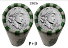 2026 P & D SEMIQUINCENTENNIAL DIME ROLL SET