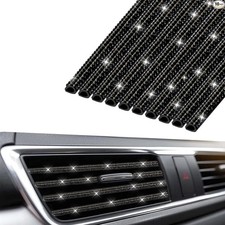 10pcs Bling Car Accessories for Women, Bling Car Vent Outlet , Rhinestone black
