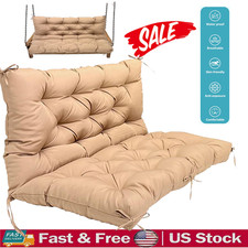 Swing Replacement Cushion for Outdoor 2-3 Seater Bench Waterproof Cushion w/Ties
