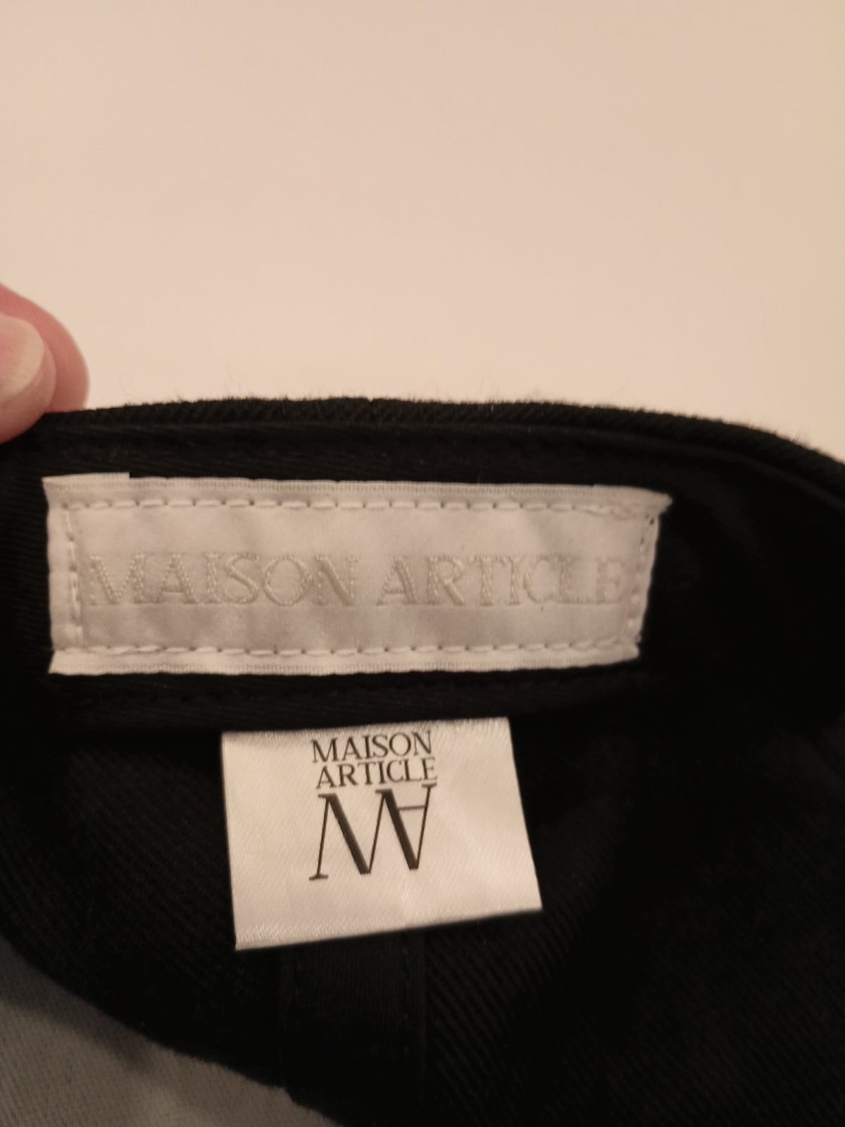 Maison Article Mens Solid Black Ball Cap With Gre… - image 4