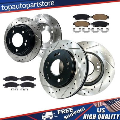 Front Rear Drilled Rotors Brake Pads Kit for Saturn Outlook GMC Acadia 2007 2008