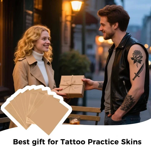 30 Pack Fake Skin for Tattoo Practice, 8"x6" ReelSkin Sheets, Realistic Reusable image 4