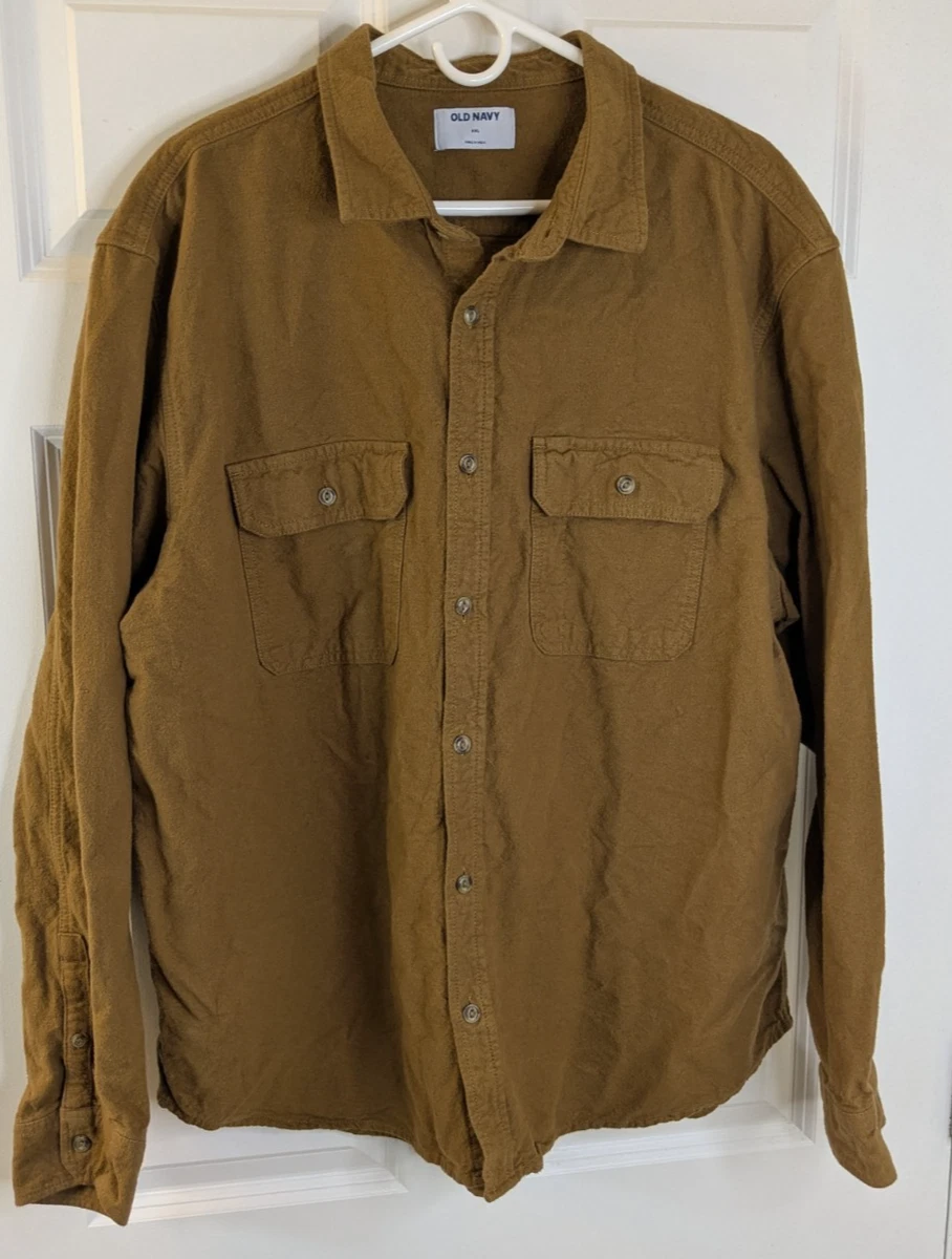 Chemise Old Navy Vintage Fit – Manches Longues, 100% Coton, Taille L – Bleu/Blanc/Noir