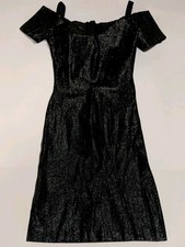 Vintage 1990s Disney Breathless Mahoney Black Shimmer Cocktail Dress Size 5/6