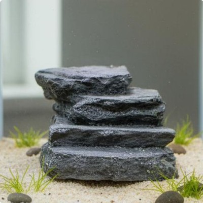 Aquatic Fishbowl Stone Stairway Realistic Texture Faux Stone Stairs