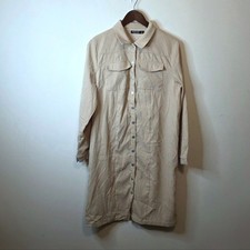 Nasty Gal Tan Snap Button Corduroy Safari Style Oversized Western Dress Size 4